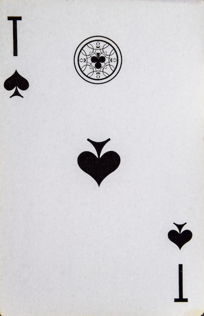 Photo card playing ace of spades suit of spades