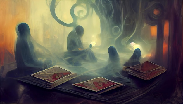 Card readingMysterious atmosphere