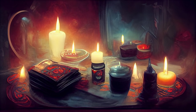 Card readingMysterious atmosphere