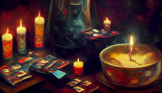 Card readingMysterious atmosphere