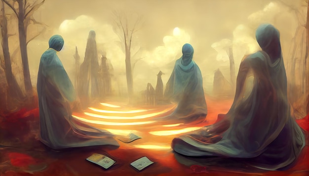 Card readingMysterious atmosphere