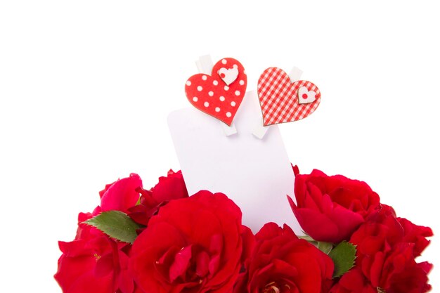 Card and roses