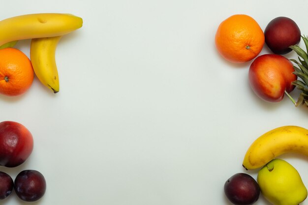 Card and white paper mockup harmonized with fresh fruit crafting a visual symphony