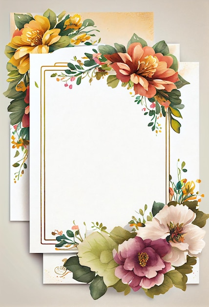 A card with a bouquet of flowers on it