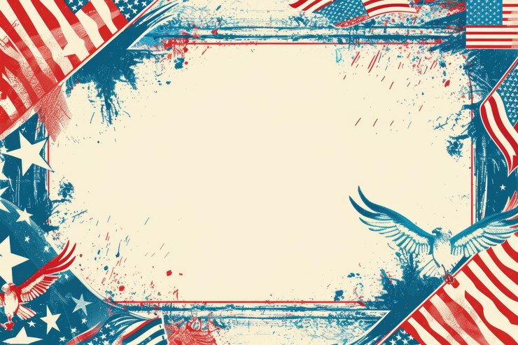 Photo a card with a patrioticthemed border and an empty center