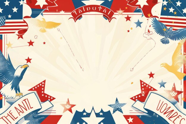 Photo a card with a patrioticthemed border and an empty center