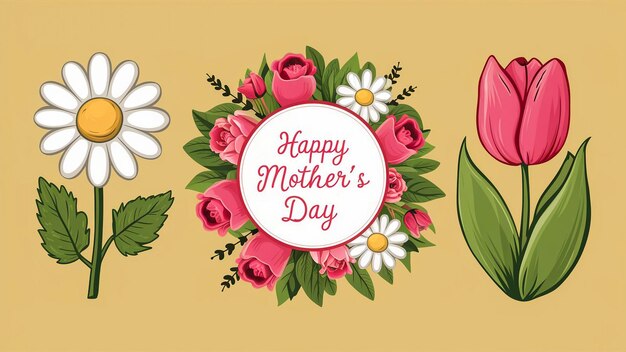 a card with pink flowers and a card for mothers day