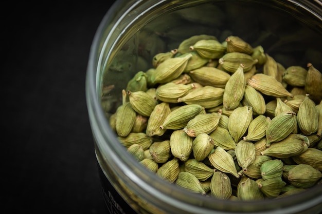 Cardamom spice in jar mockup