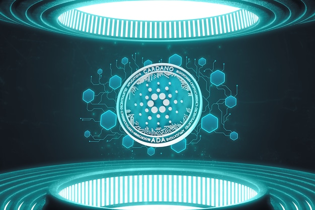 Photo cardano blockchain platform concept