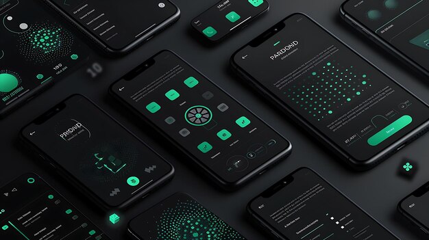 Photo cardano cryptocurrency portfolio mobile layout with green th creative idea app background designs