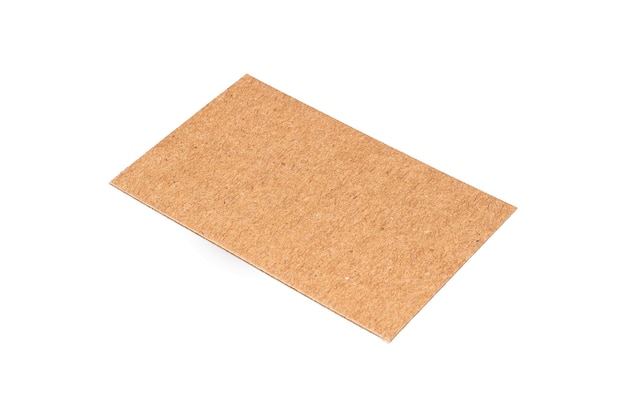 Cardboard binder in the format of a business card or bank card isolated on a white background