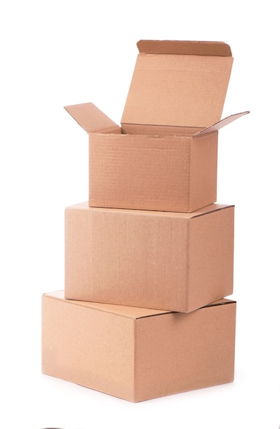 Cardboard box isolated on a white surface