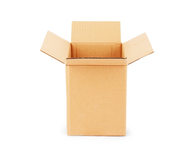 Cardboard box isolated on white