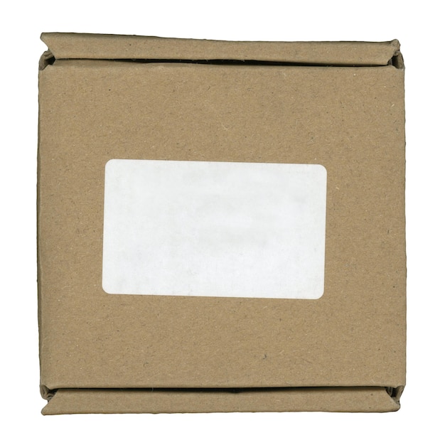 Photo cardboard box isolated over white