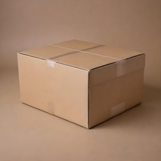 Cardboard Box Ready for Packing Against a White Background
