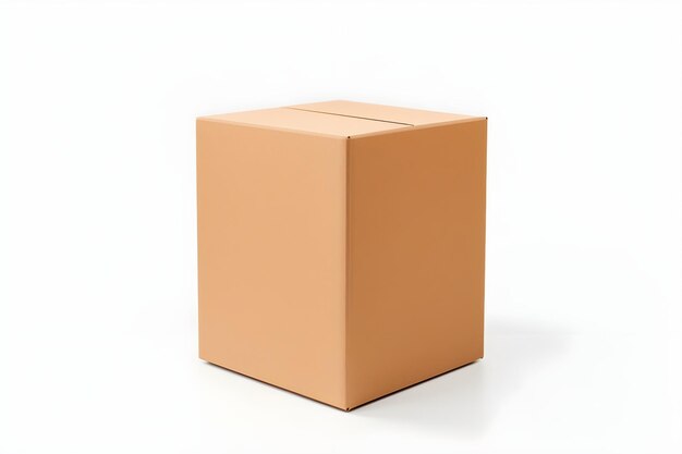 Photo cardboard box white background