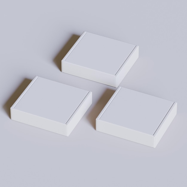 カートボックス ホワイト カラー 3D レンダリング イラスト