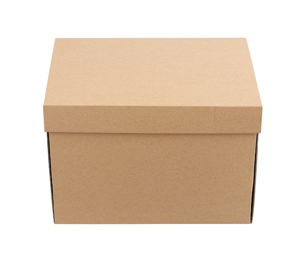 Cardboard box on white