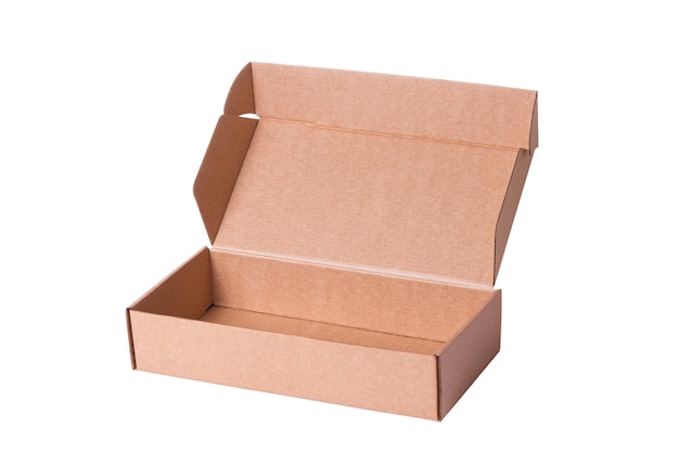 Cardboard box with cover, isolated