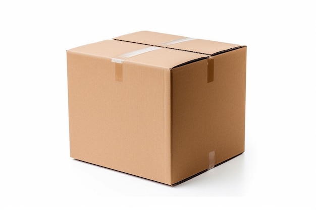 a cardboard box with a tape on the side.