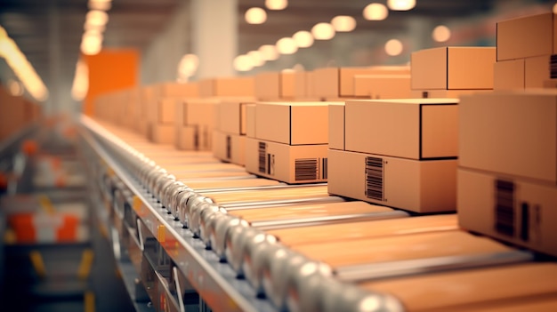 cardboard boxes on pallet warehouse