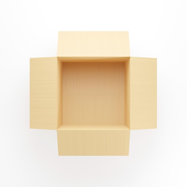 Photo cardboard boxes on white background. 3d illustration rendering