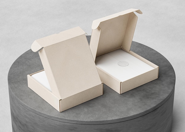 cardboard boxes with texture use for mockup