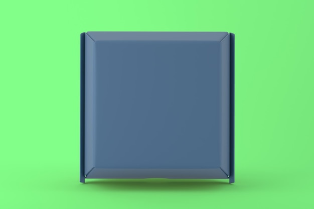 Картонная коробка для бургеров, передняя сторона, изолированная на зеленом фоне