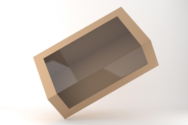 Cardboard Cake Box Left Side Isolated In White Background