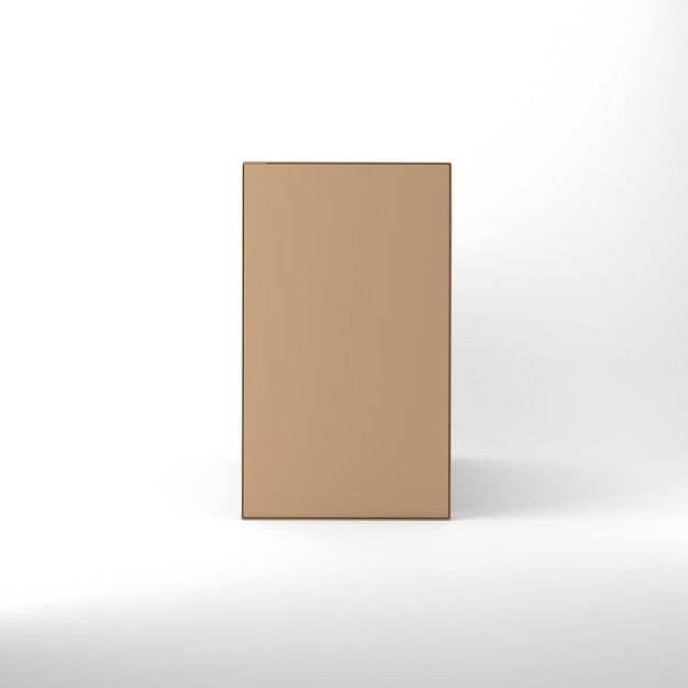 Lato di prospettiva della scatola di torta di cartone isolato in fondo bianco