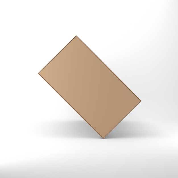 Картонная коробка для торта в перспективе, изолированная на белом фоне
