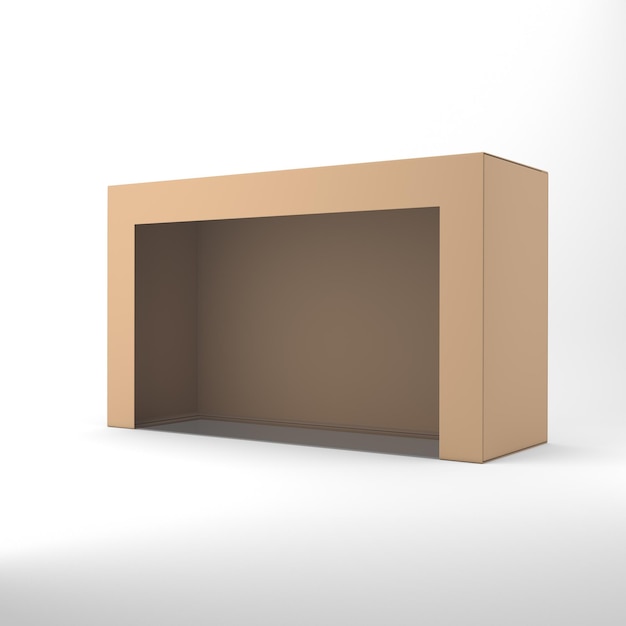 Cardboard Cake Box Right Side Isolated In White Background