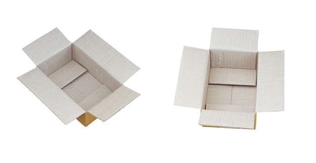 cardboard crate on white background