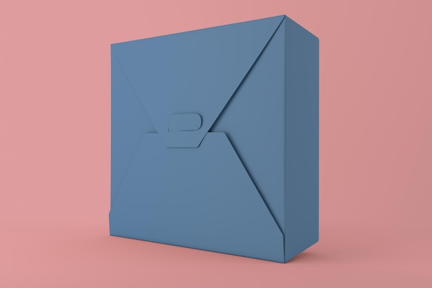 cardboard food box right side isolated in pink background