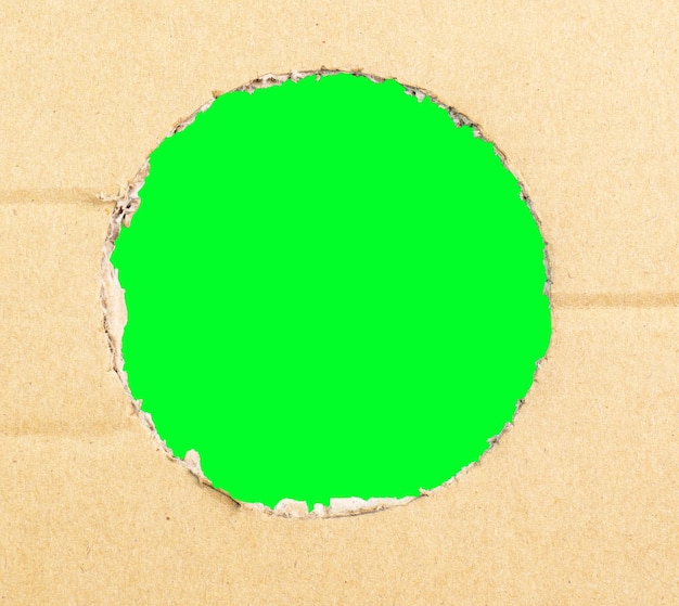 Cardboard intended to be cut into circular holes to reveal the jagged edges of the body and then overlapped with a green screen to make a video