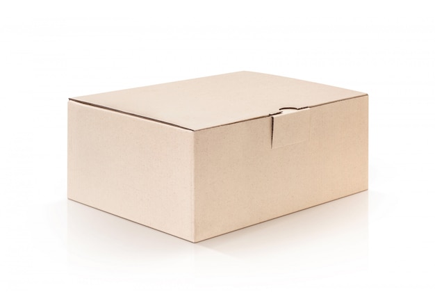 Cardboard kraft box isolated 