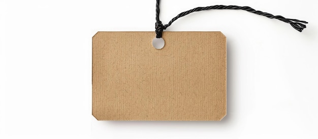 Cardboard label with room for text on a white backdrop