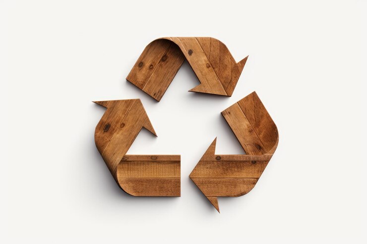 Photo cardboard recycling symbol on transparent background