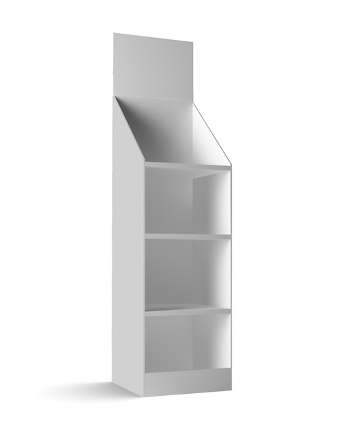 Photo cardboard shelf white