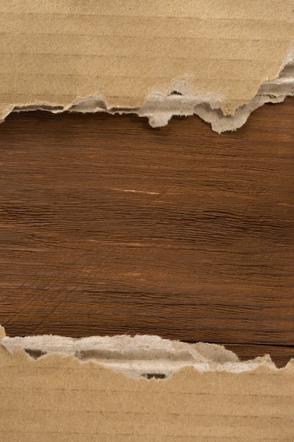 Cardboard on wood background