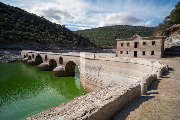 Cardenal bridge over Tagus river in the National Park of Monfrague