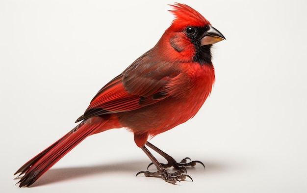 Cardinal on a Crisp White Background