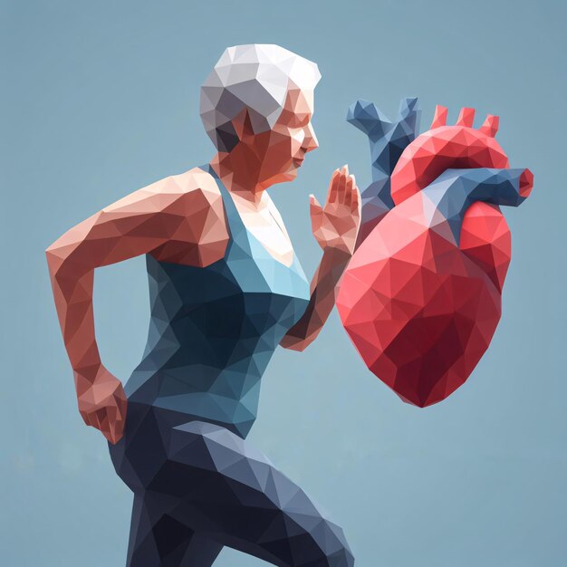 Photo cardio person exercising illustration low poly