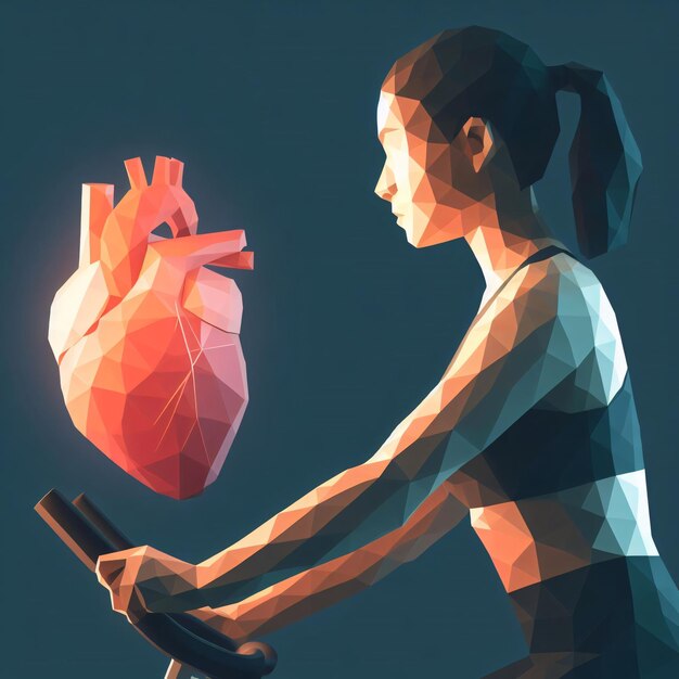 Foto cardio persoon oefening illustratie low poly