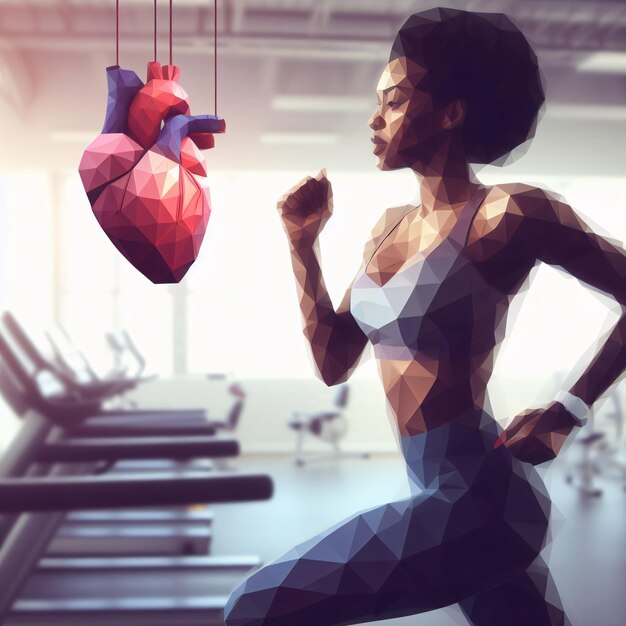 Cardio persoon oefening illustratie Low poly