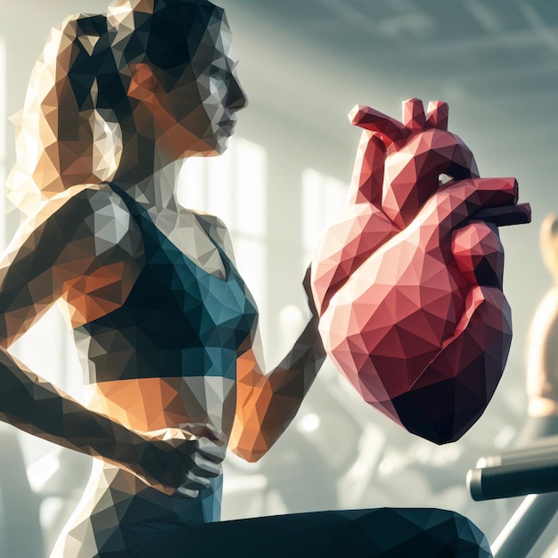 Cardio persoon oefening illustratie Low poly