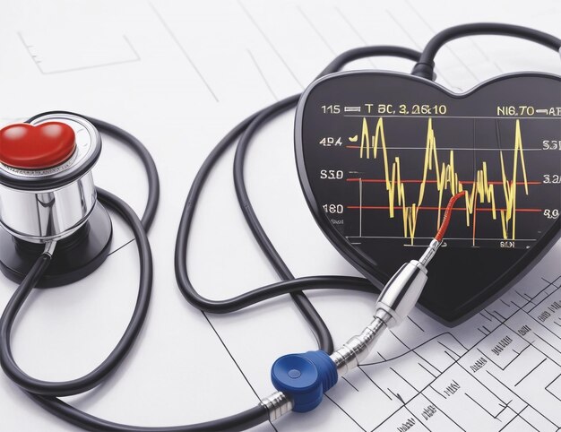 Cardiogram en stethoscoop