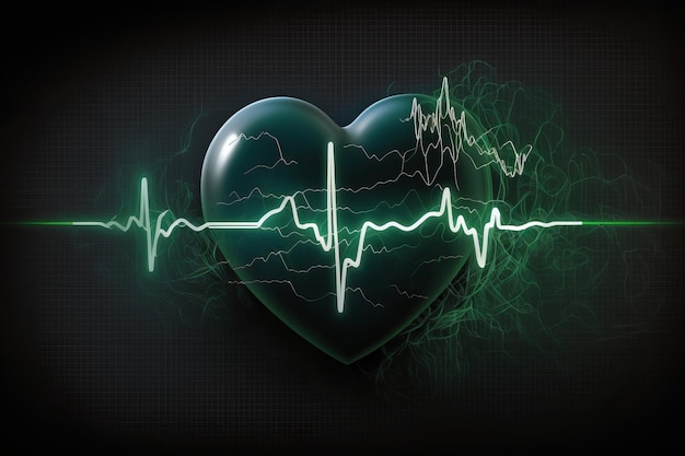 Photo cardiogram of the heart electrical activity of the heart generative ai