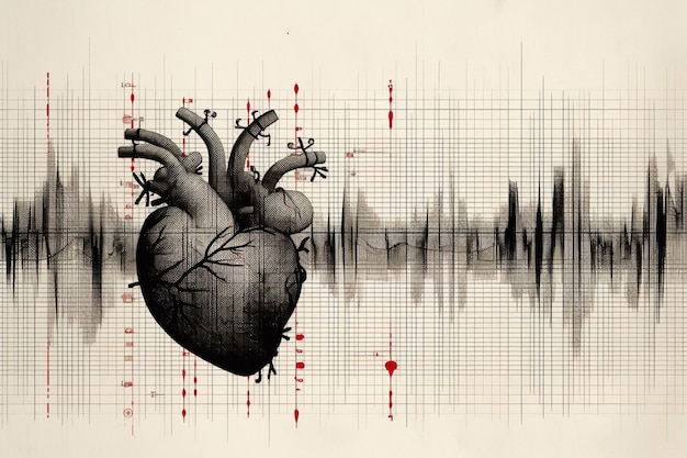 Foto cardiogramma controllo del ritmo cardiaco arritmia insufficienza cardiaca