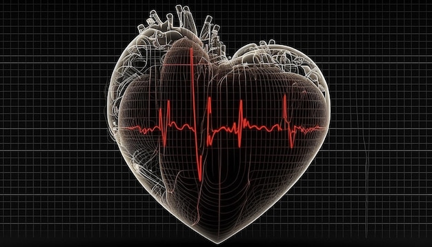 Foto cardiogram liefdeshart generatieve ai